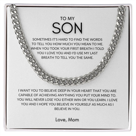 To My Son | Cuban Link Chain